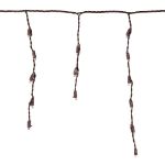 Warm White LED Icicle Lights on Brown Wire 70 Bulbs