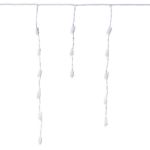 Twinkle Warm White LED Icicle Lights on White Wire 70 Bulbs