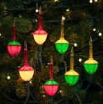Red and Yellow Bubble Light Multicolor Base Set with Silver Glitter