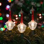 Red Bubble Light With Silver Glitter Replacements 3 Pack 