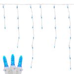Blue LED Icicle Lights on White Wire 150 Bulbs