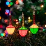 Red and Yellow Bubble Light With Silver Glitter Replacements 3 Pack 