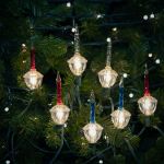 Red/Clear/Blue Bubble Light Clear Base Set with Silver Glitter