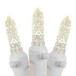 Coaxial Warm White LED Icicle Lights on White Wire 150 Bulbs