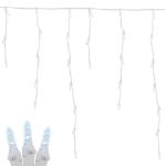Coaxial Pure White LED Icicle Lights on White Wire 150 Bulbs