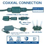 Coaxial Multi Color LED Icicle Lights on White Wire 150 Bulbs