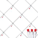 Red LED Net Lights, White Wire 4x6