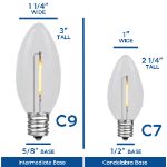 Pure White C7 LED Plastic Filament Replacement Bulbs 25 Pack