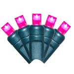 Pink LED Net Lights 4x6 Green Wire