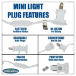 Blue LED Net Lights, White Wire, 4x6