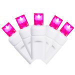 Pink LED Net Lights, White Wire 4x6