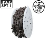 Novelty Lights Commercial Grade C9 1000' Spool 12" Spacing 8 Amp Brown Wire