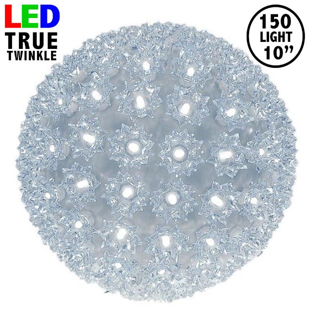 150 *NEW* TrueTwinkle® Pure White LED 10" Sphere