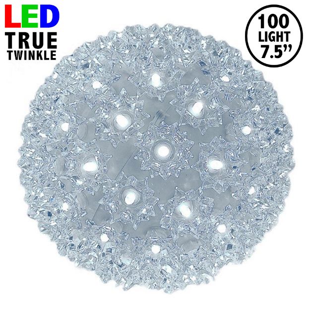 100 *NEW* TrueTwinkle® Pure White LED 7.5" Sphere