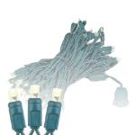 Commercial Grade Wide Angle 100 LED Warm White 50' Long on Green Wire