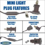Commercial Grade Wide Angle 100 LED Warm White 34' Long on Brown Wire
