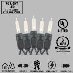 70 Light Traditional T5 Warm White LED Mini Lights Black Wire