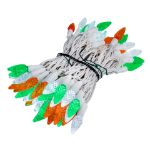 Green White and Orange 70 LED C6 Strawberry Mini Lights Commercial Grade on White Wire