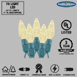 *NEW* TrueTwinkle® Yellow/Purple/Green 70 LED C6 Strawberry Mini Lights Commercial Grade on Green Wire
