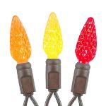 *NEW* TrueTwinkle® Yellow/Red/Orange 70 LED C6 Strawberry Mini Lights Commercial Grade on Brown Wire