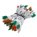 Green White and Orange 70 LED C6 Strawberry Mini Lights Commercial Grade on White Wire