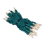 35 Light Traditional T5 Warm White LED Mini Lights Green Wire