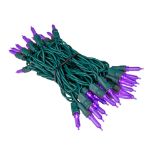 35 Light Traditional T5 Purple LED Mini Lights Green Wire