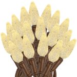 Warm White 70 LED C6 Strawberry Mini Lights Commercial Grade Brown Wire on Brown Wire