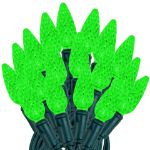 Green 100 LED C6 Strawberry Mini Lights Commercial Grade Green Wire
