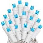 Commercial Grade Wide Angle 100 LED Teal 34' Long White Wire