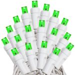 Commercial Grade Wide Angle 100 LED Green 34' Long White Wire