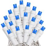 Commercial Grade Wide Angle 100 LED Blue 34' Long White Wire