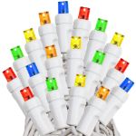 Commercial Grade Wide Angle 100 LED Multi 34' Long White Wire