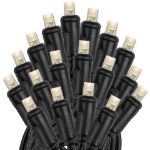 Commercial Grade Wide Angle 100 LED Warm White 34' Long Black Wire