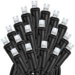 Commercial Grade Wide Angle 100 LED Pure White 34' Long Black Wire