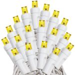 Commercial Grade Wide Angle 50 LED Yellow 25' Long White Wire