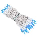 35 Light Traditional T5 Blue LED Mini Lights White Wire