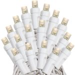 LED Curtain Twinkle Lights 35 LED Warm White Non-Connectable White Wire