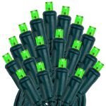 Coaxial 50 LED Green 4" Spacing Green Wire