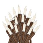 70 Light Traditional T5 Warm White LED Mini Lights Brown Wire