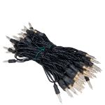 70 Light Traditional T5 Warm White LED Mini Lights Black Wire