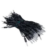 70 Light Traditional T5 Warm White LED Mini Lights Black Wire