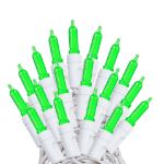 35 Light Traditional T5 Green LED Mini Lights White Wire