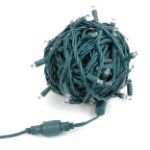 Coaxial 50 LED Sun Warm White 4" Spacing Green Wire