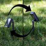 Warm White LED Solar Powered Lights 100 Light String 4" Spacing Green Wire