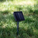 Multi Colored LED Solar Powered Lights 100 Light String 6" Spacing Green Wire