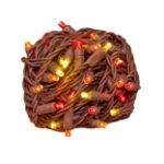 Commercial Grade Wide Angle 100 LED Yellow/Red/Orange 34' Long on Brown Wire
