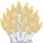 Coaxial *NEW* TrueTwinkle® Warm White 70 LED C6 Strawberry Mini Lights Commercial Grade on White Wire