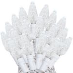 Coaxial *NEW* TrueTwinkle® Pure White 70 LED C6 Strawberry Mini Lights Commercial Grade on White Wire