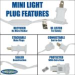 *NEW* TrueTwinkle® LED Christmas Lights 50 LED Warm White 25' Long White Wire
